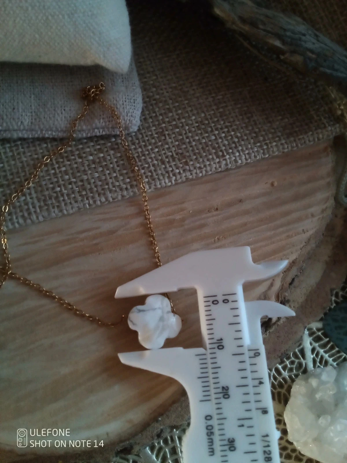 Collier chance en pierre naturelle howlite blanche – photo 2